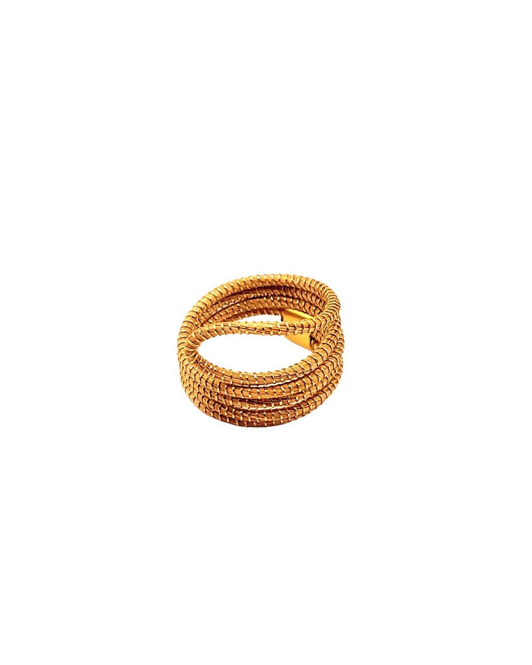 Minimalist Golden Grass Ring with Multiple Loops