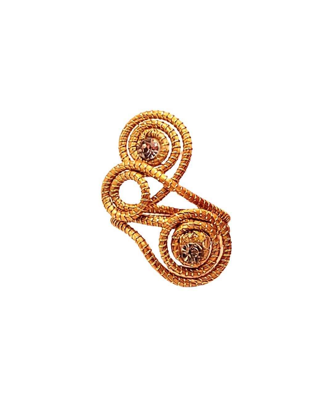 Golden Grass Ring with Interwoven Spirals