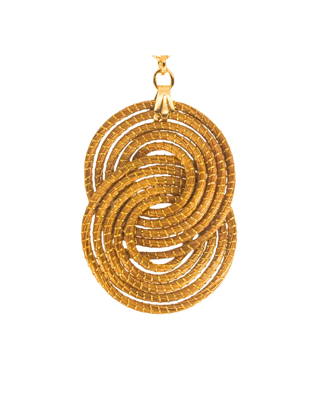 Golden Grass Earring with Knot Design