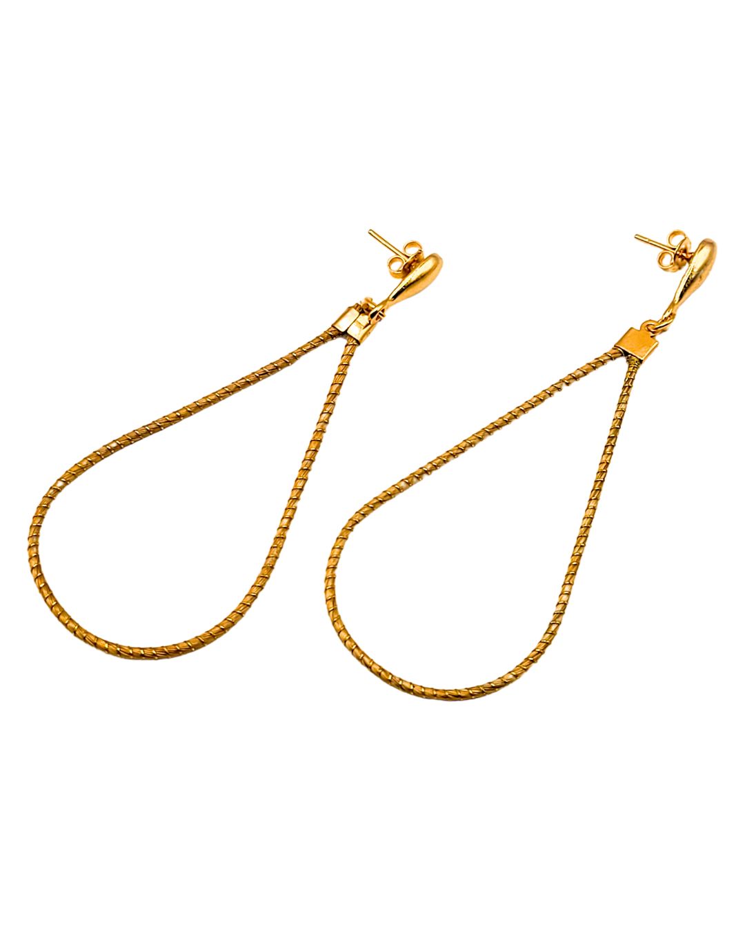 Golden Grass Earring with Teardrop Shape