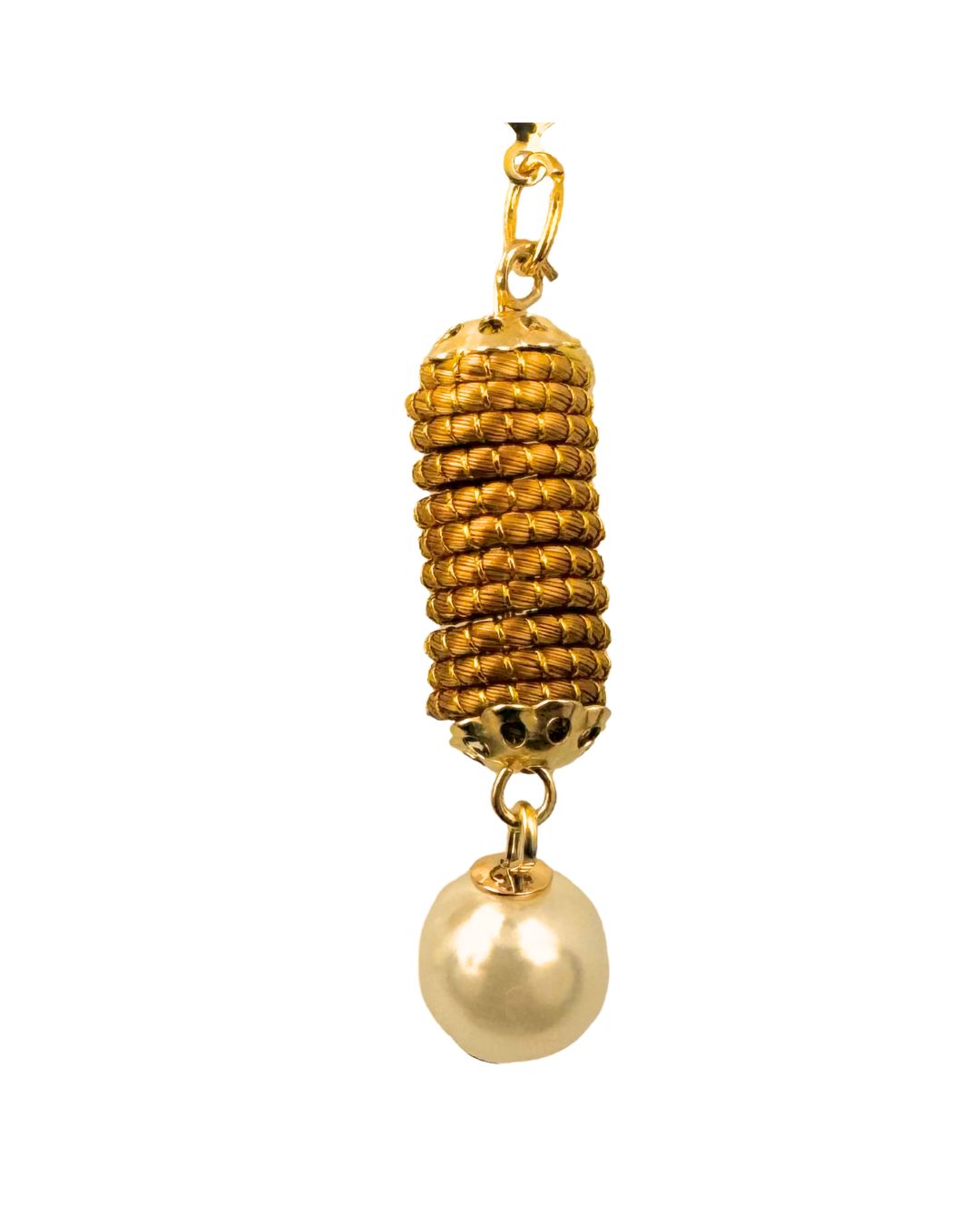 Golden Grass Earring with Pearl