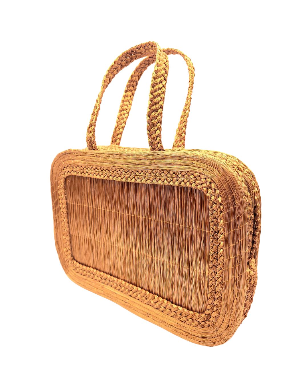 Rectangular Golden Grass Handbag