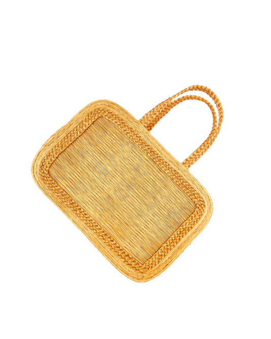 Rectangular Golden Grass Handbag