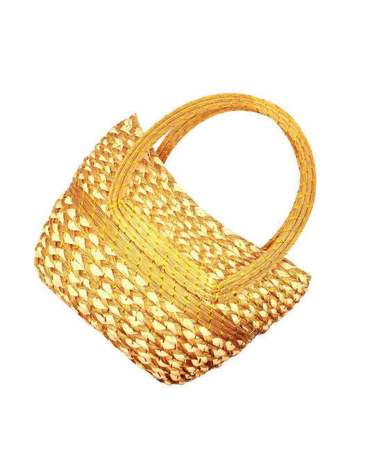 Braided Golden Grass Handbag