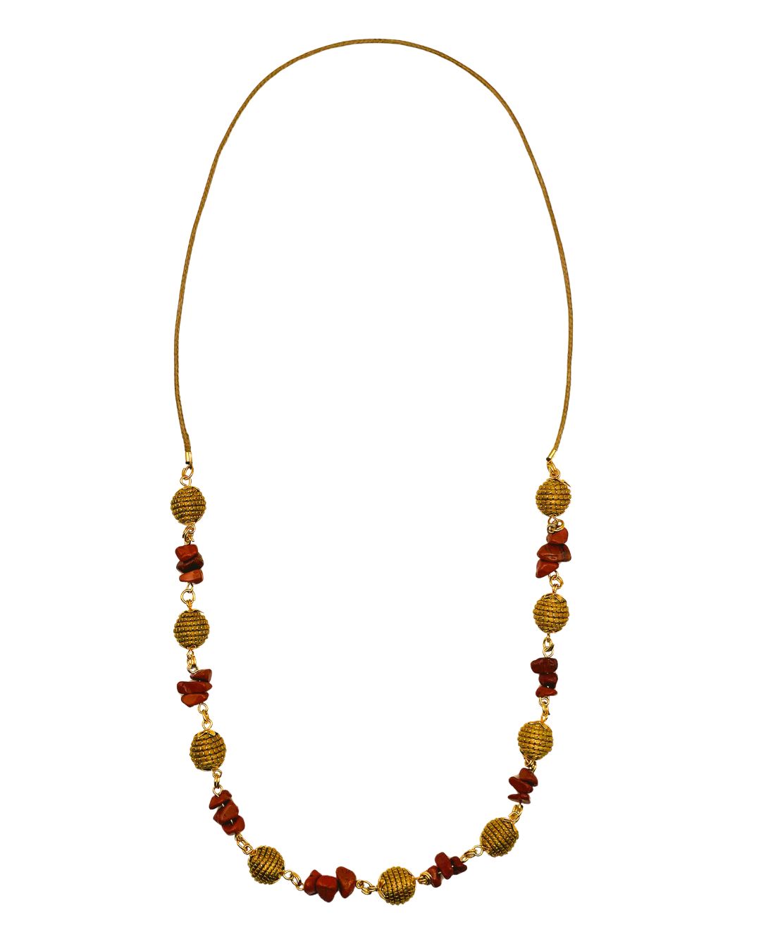 Golden Aurora Necklace with Natural Stones