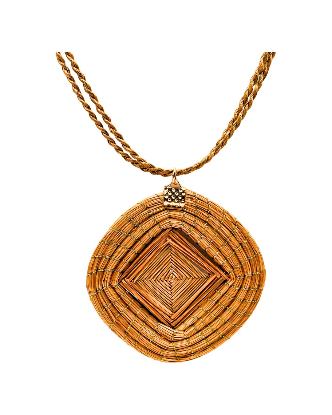 Golden Geometric Mandala Necklace