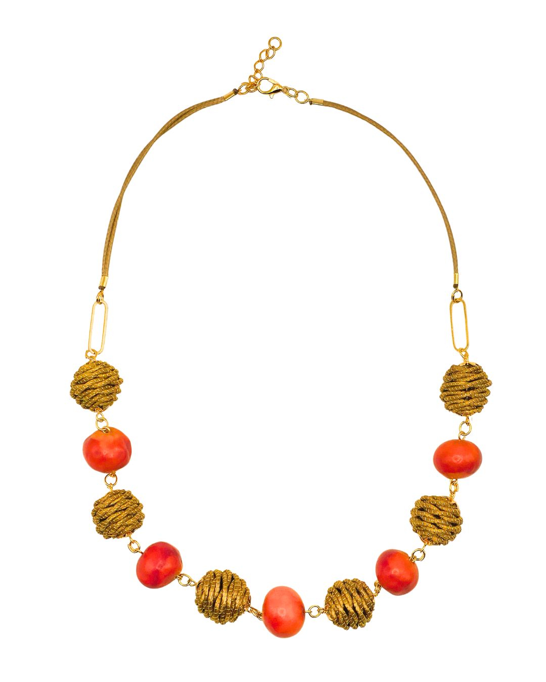 Golden Coral Aura Necklace