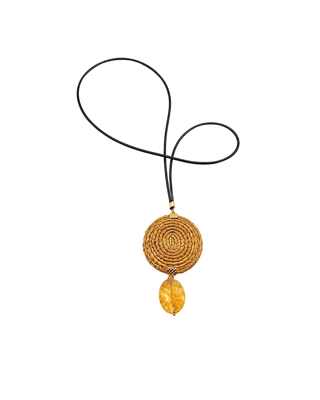 Mandala Golden Grass Necklace