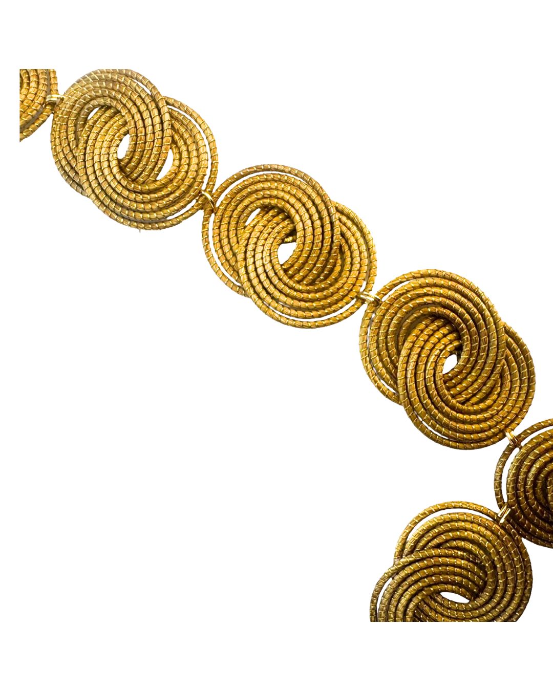 Golden Grass Necklace with Braided Circles