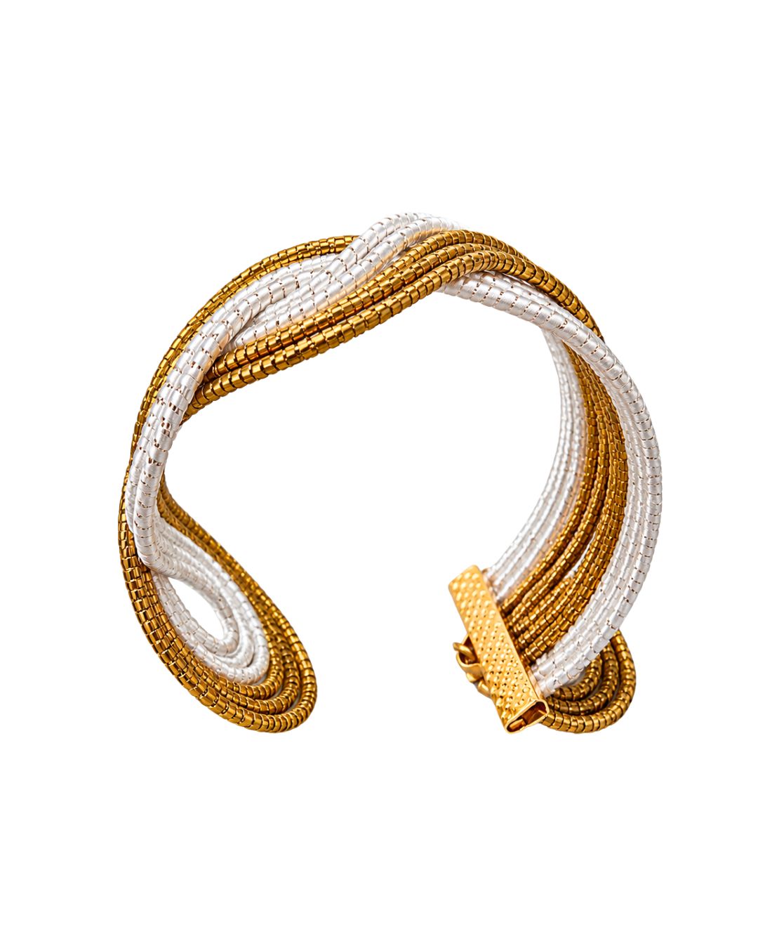 Golden Grass Braided Bracelet with Gold Details
