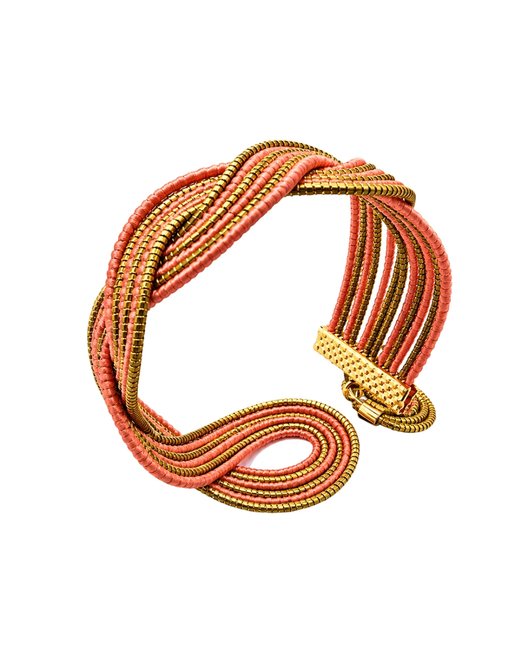 Golden Grass Braided Striped Bracelet