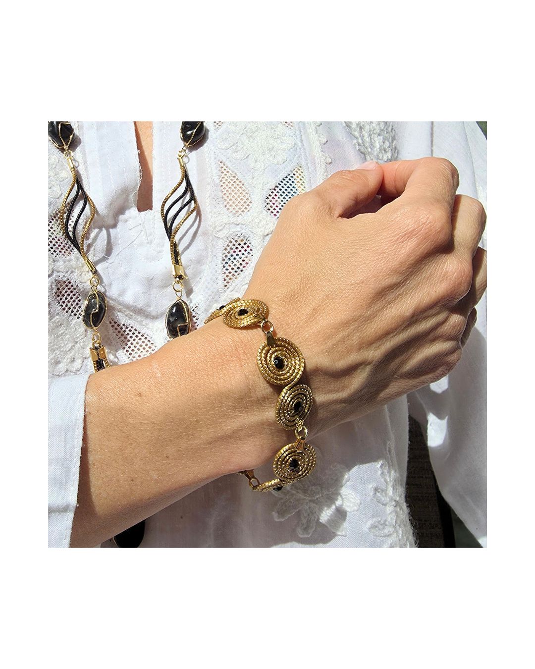 Golden Grass Spiral Bracelet