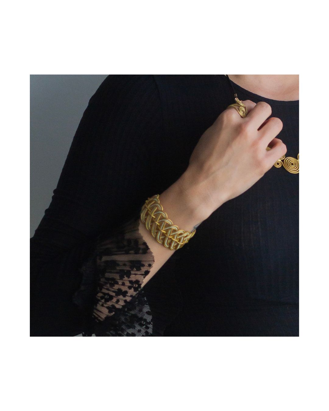 Golden Grass Woven Bracelet