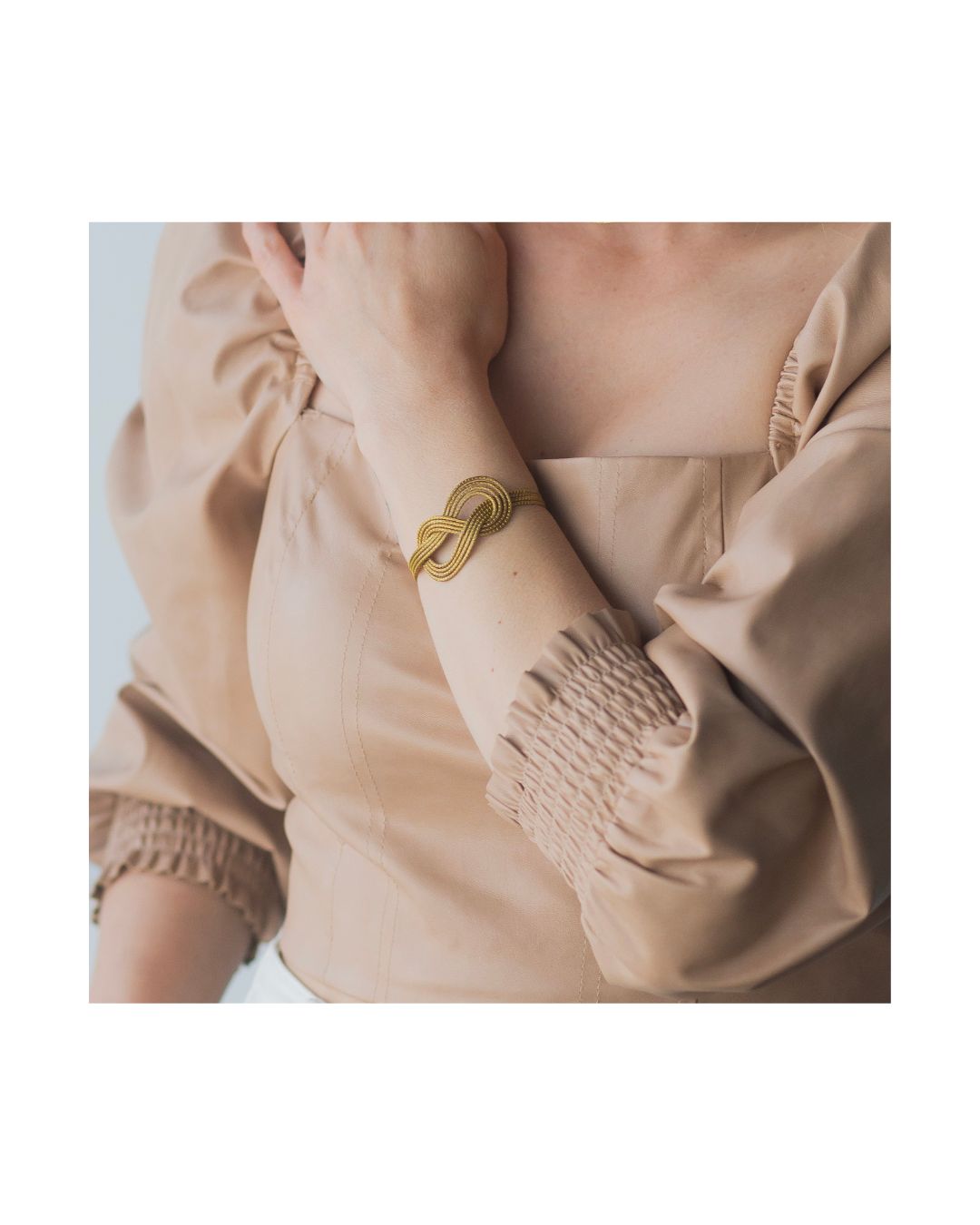 Golden Grass Bracelet with Infinity Knot