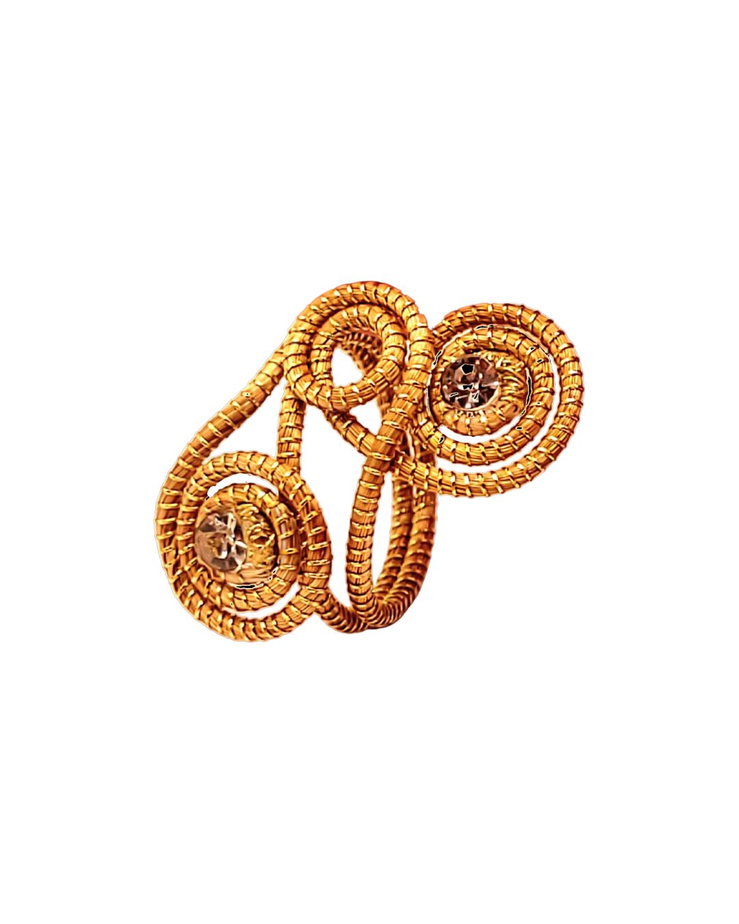 Golden Grass Ring with Interwoven Spirals