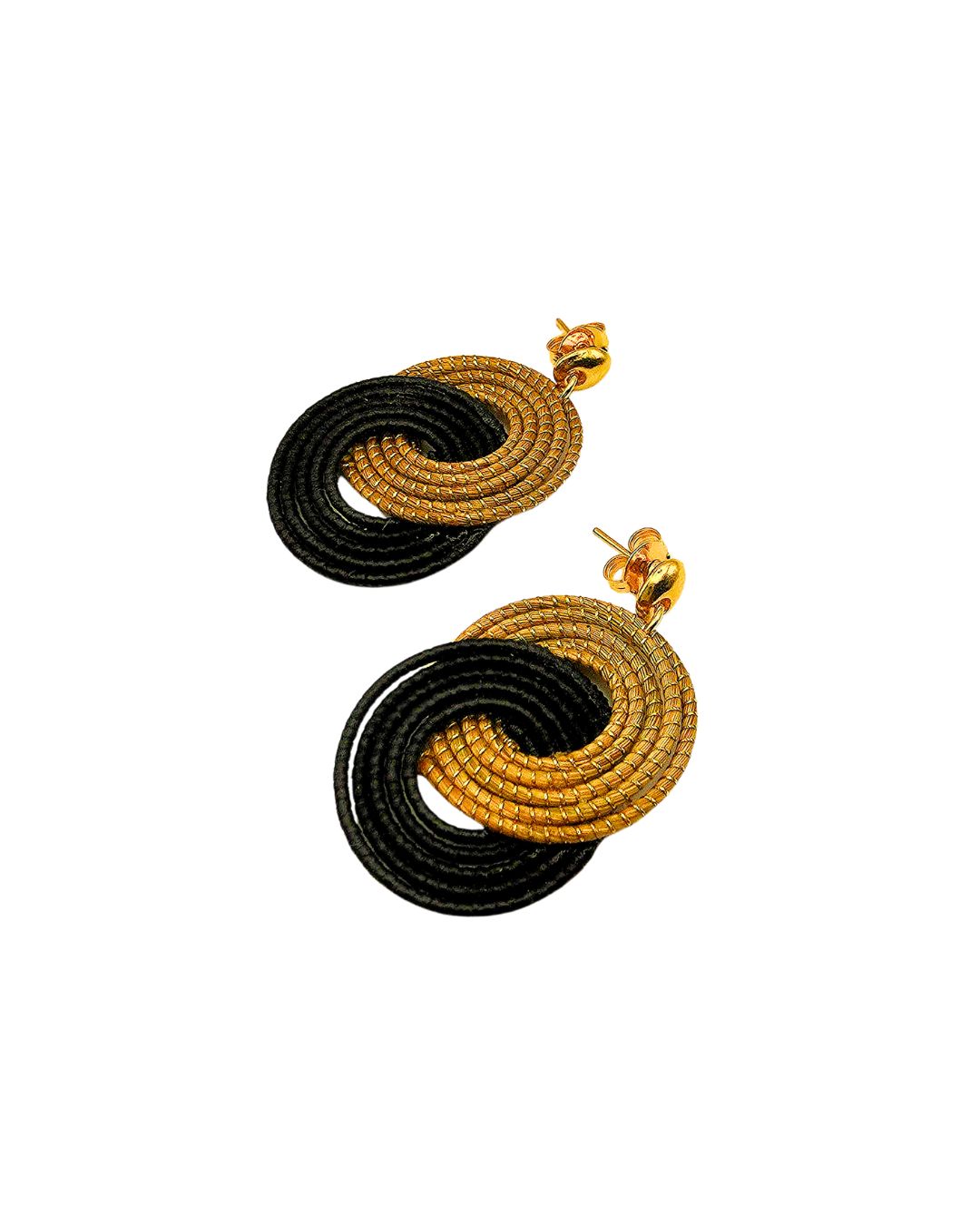 Golden Grass Earring with Knot Design