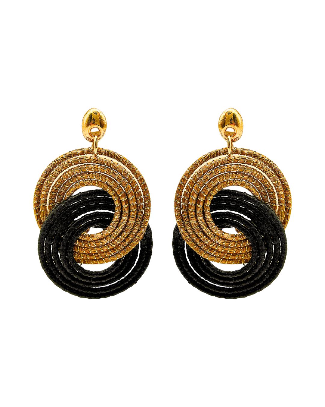 Golden Grass Earring with Knot Design