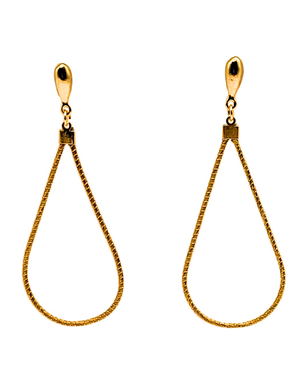 Golden Grass Earring with Teardrop Shape