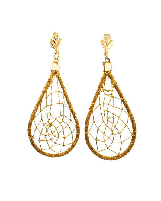 Golden Grass Earring Dream Catcher