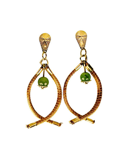 Golden Grass Earring Fish