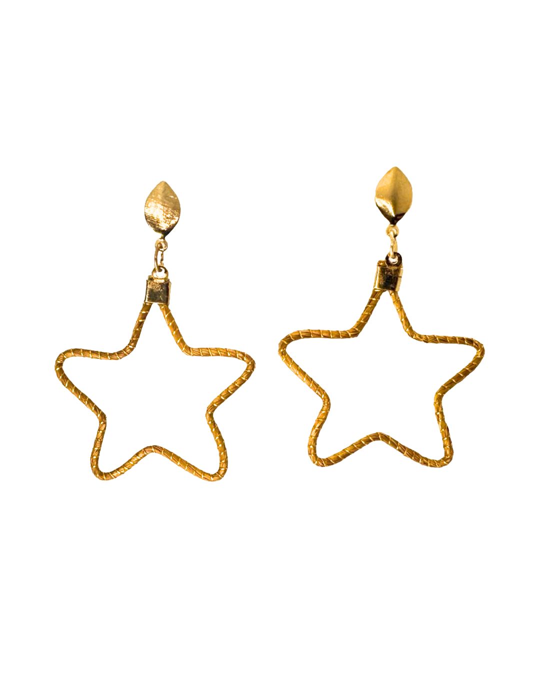 Golden Grass Earring in Star Shape