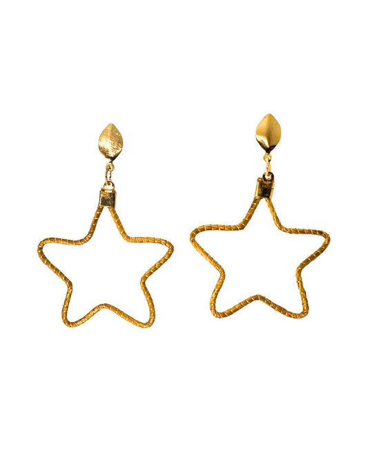 Golden Grass Earring in Star Shape