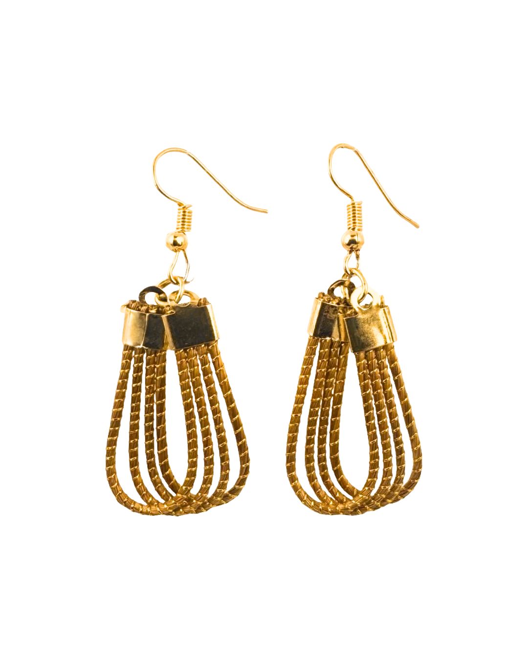 Golden Grass Earring with Golden Details