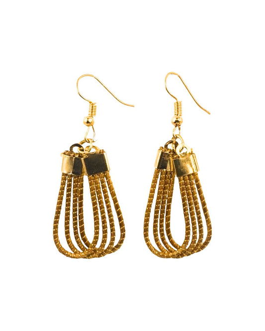 Golden Grass Earring with Golden Details