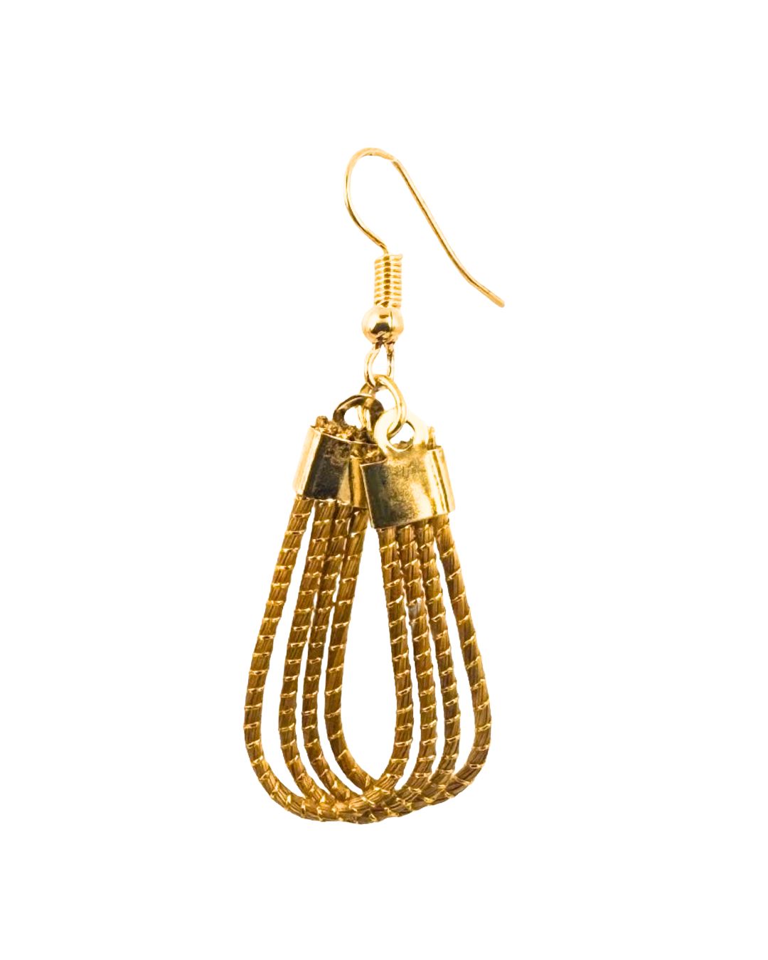 Golden Grass Earring with Golden Details
