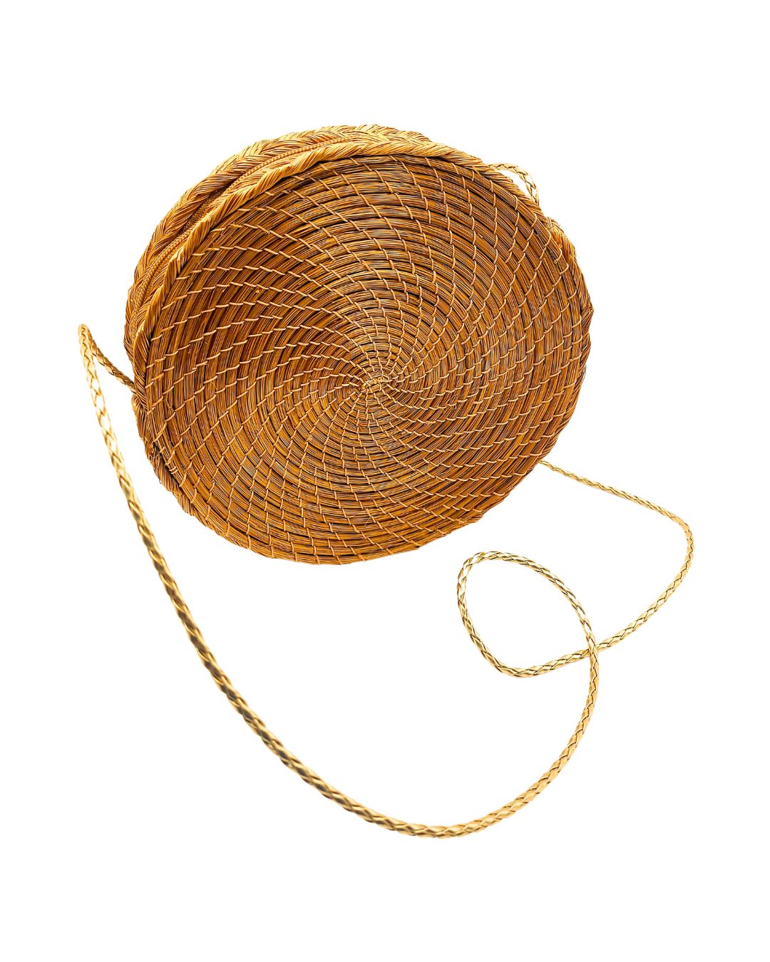 Round Golden Grass Handbag