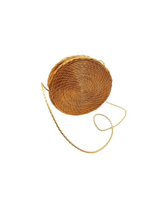 Round Golden Grass Handbag