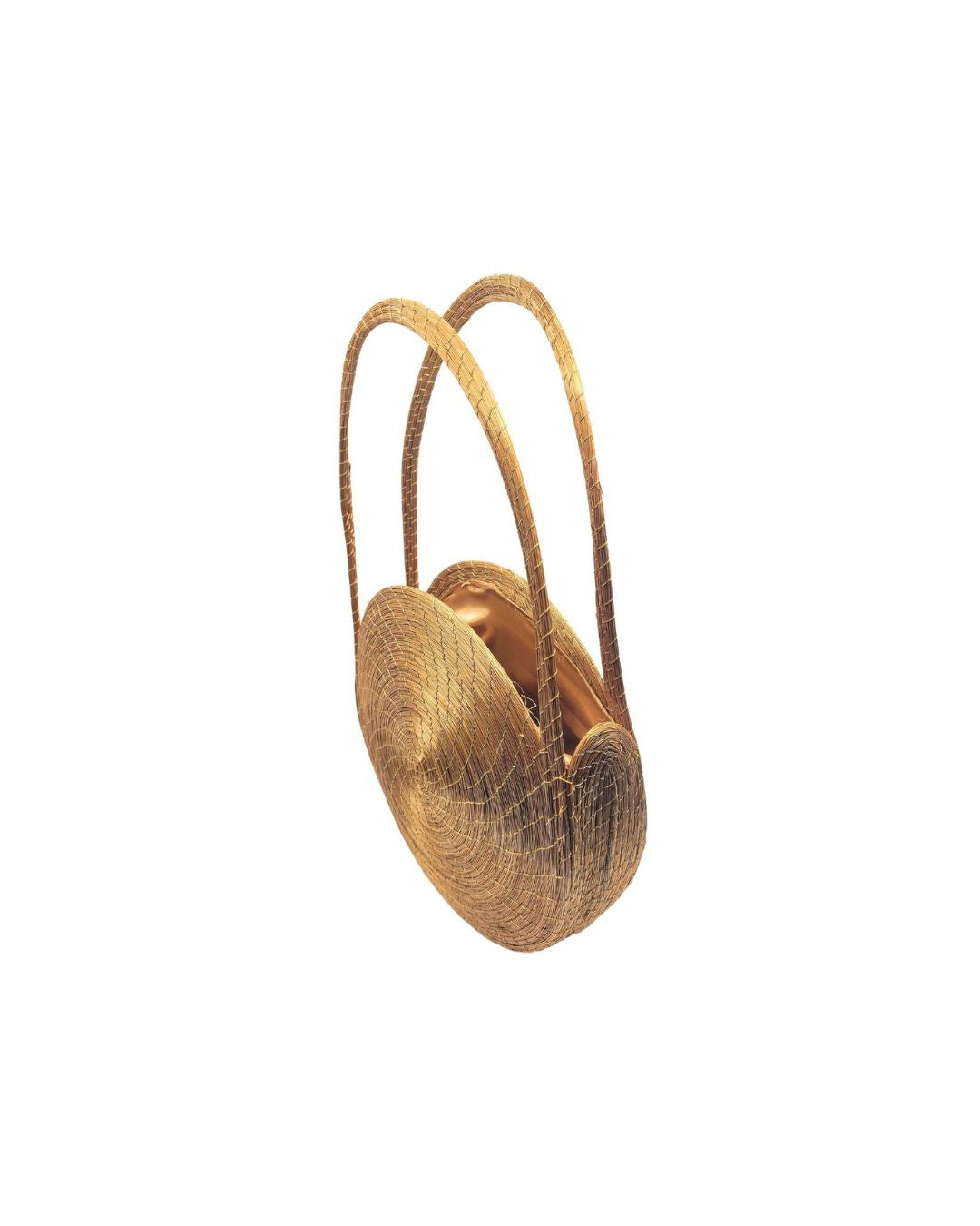 Large Round Golden Grass Handbag
