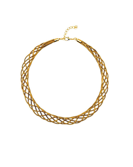 Golden Grass Braided Necklace