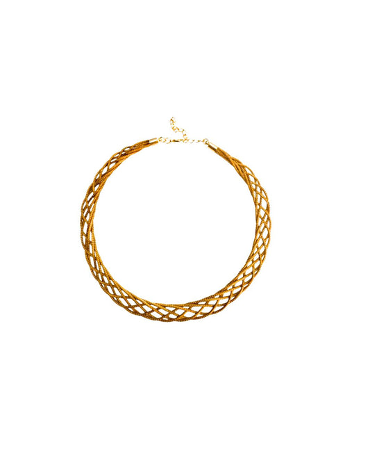 Golden Grass Braided Necklace