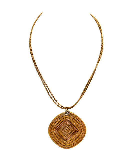 Golden Geometric Mandala Necklace