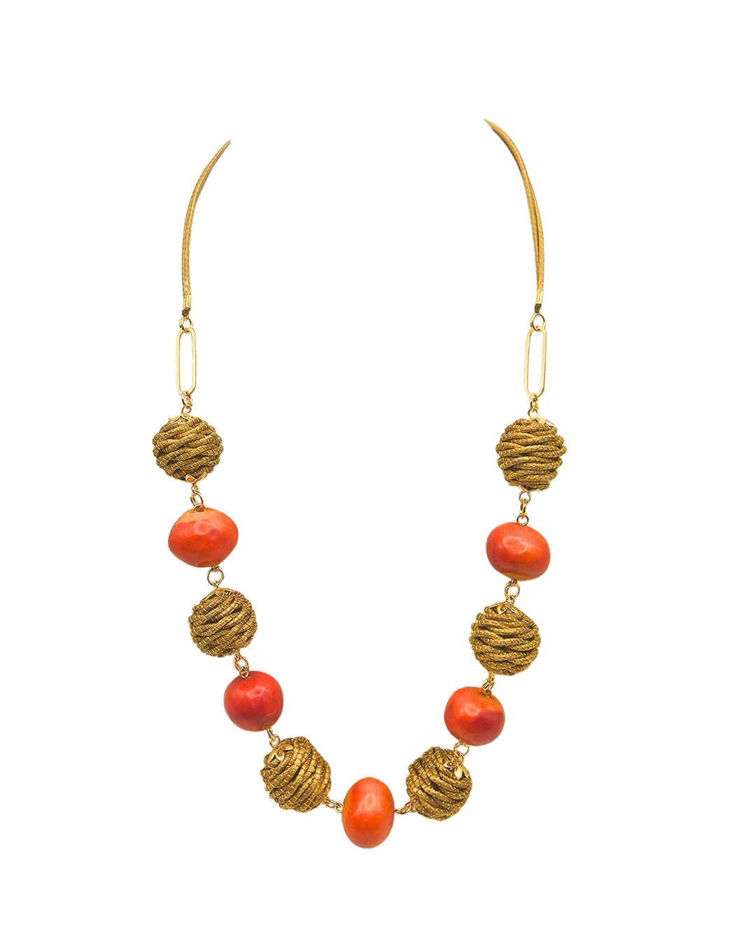 Golden Coral Aura Necklace