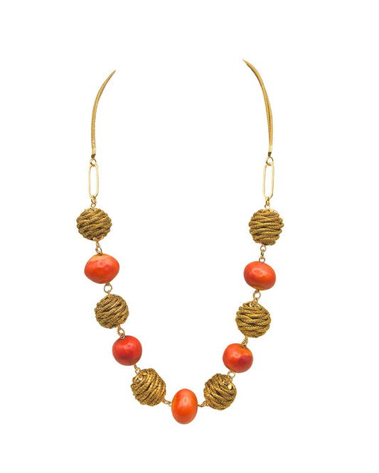 Golden Coral Aura Necklace