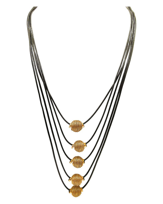 Golden Orbit Layered Necklace