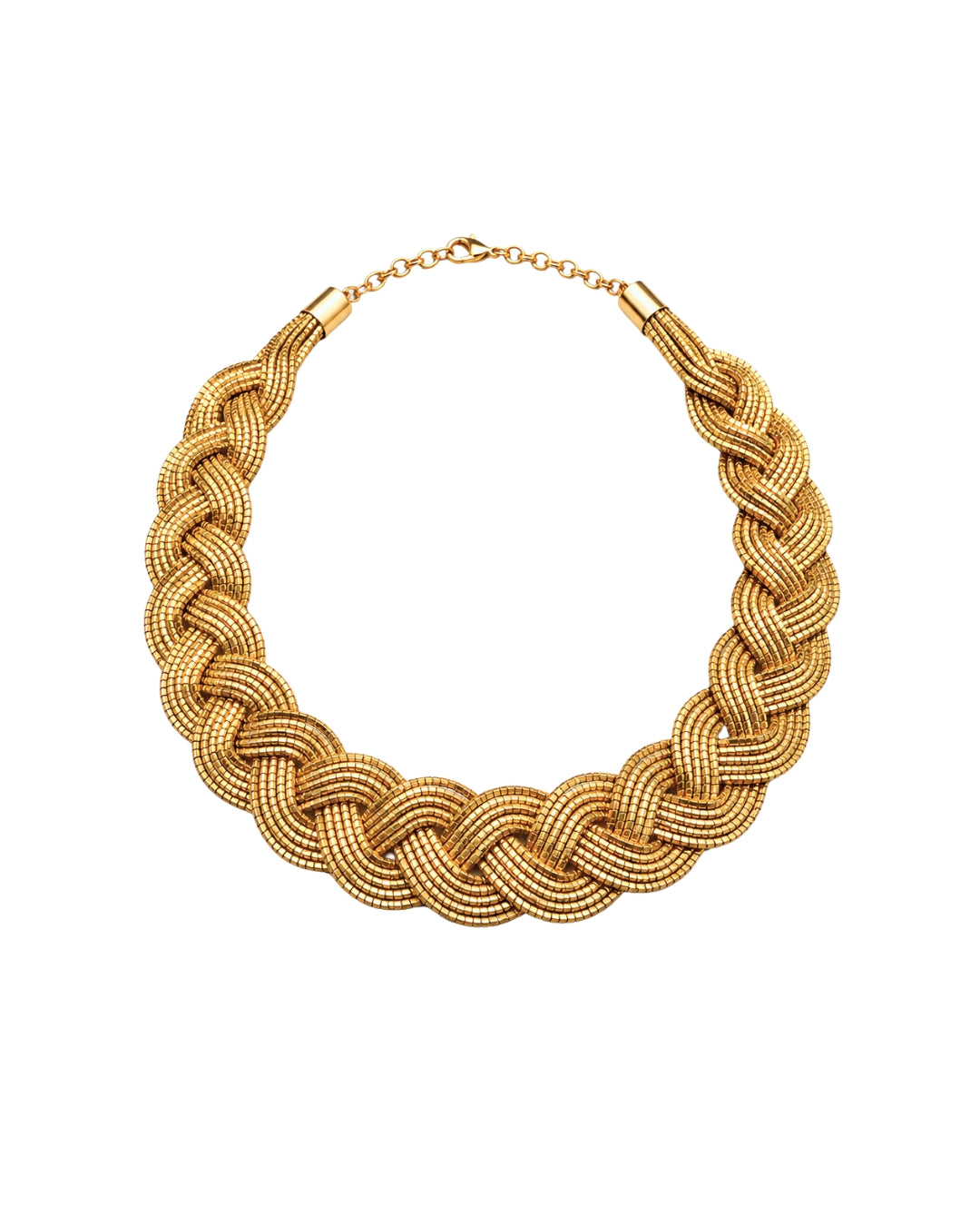 Imperial Braided Golden Grass Necklace