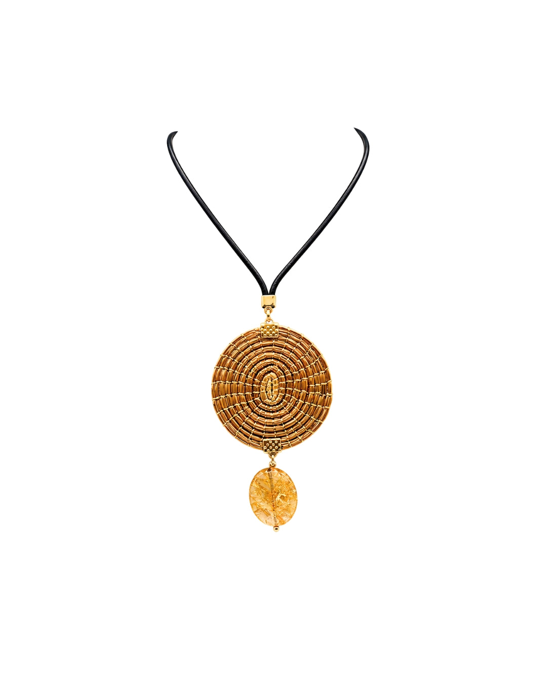 Mandala Golden Grass Necklace
