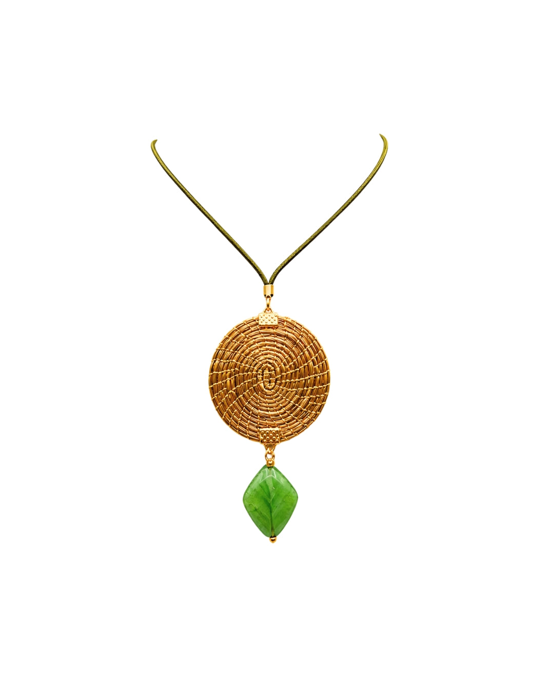 Mandala Golden Grass Necklace