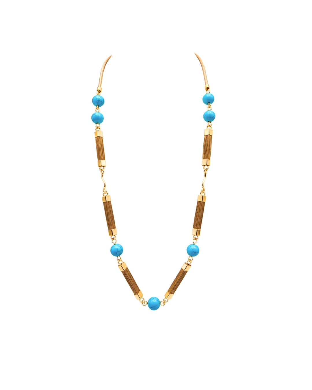Turquoise Horizon Golden Grass Necklace
