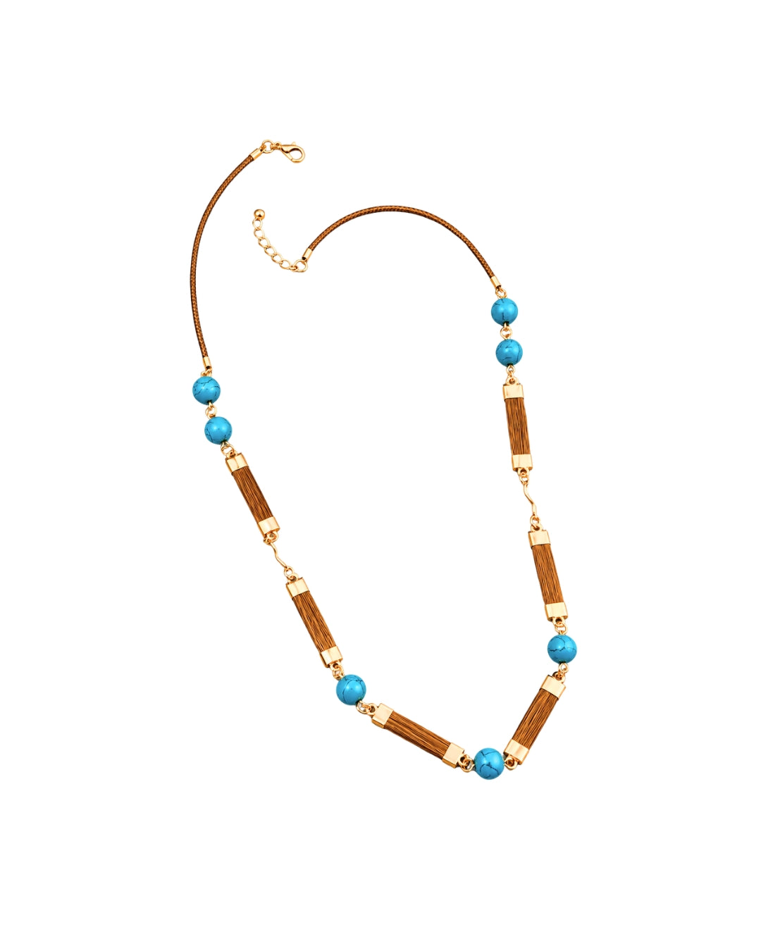 Turquoise Horizon Golden Grass Necklace