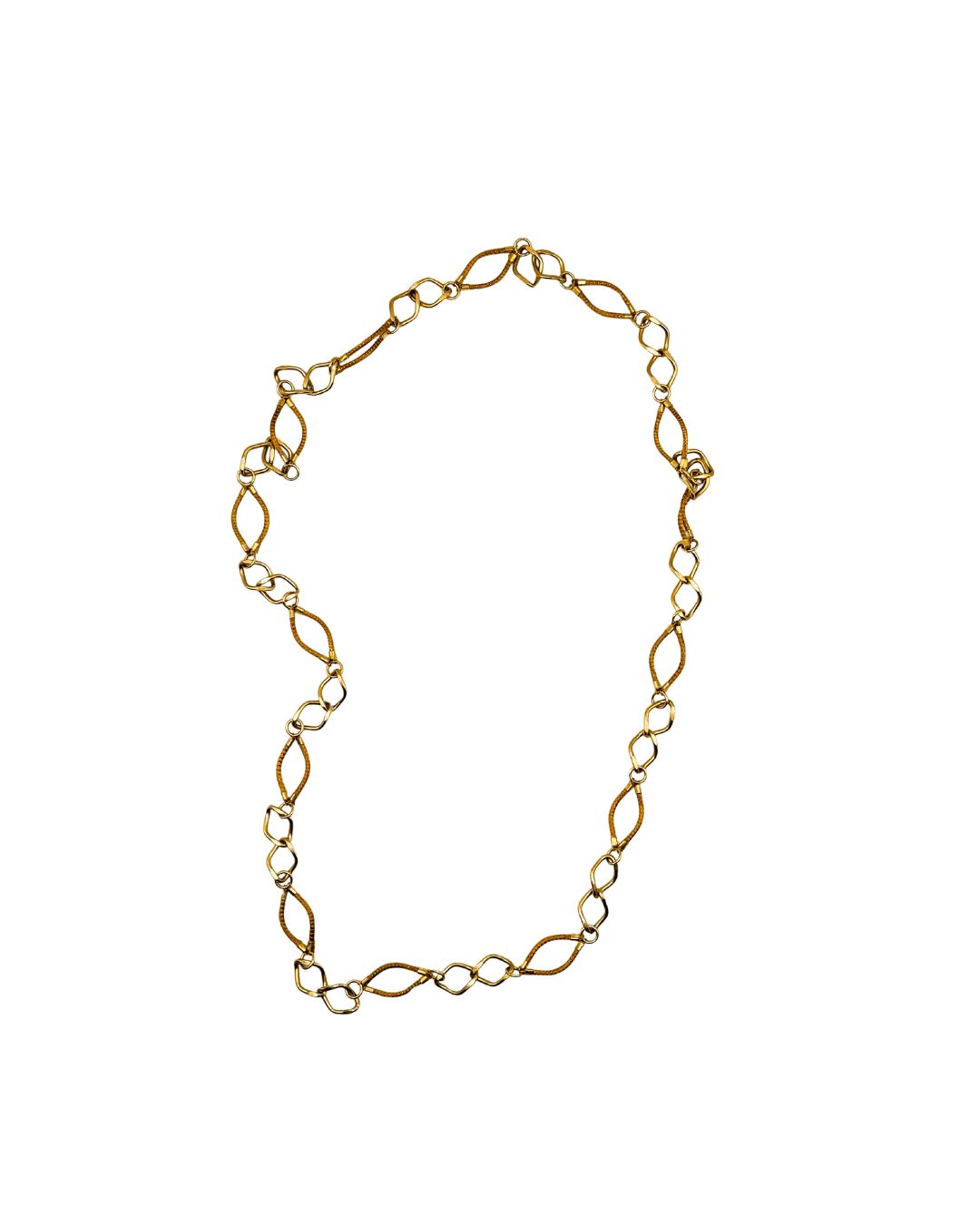 Golden Grass Necklace with Golden Links