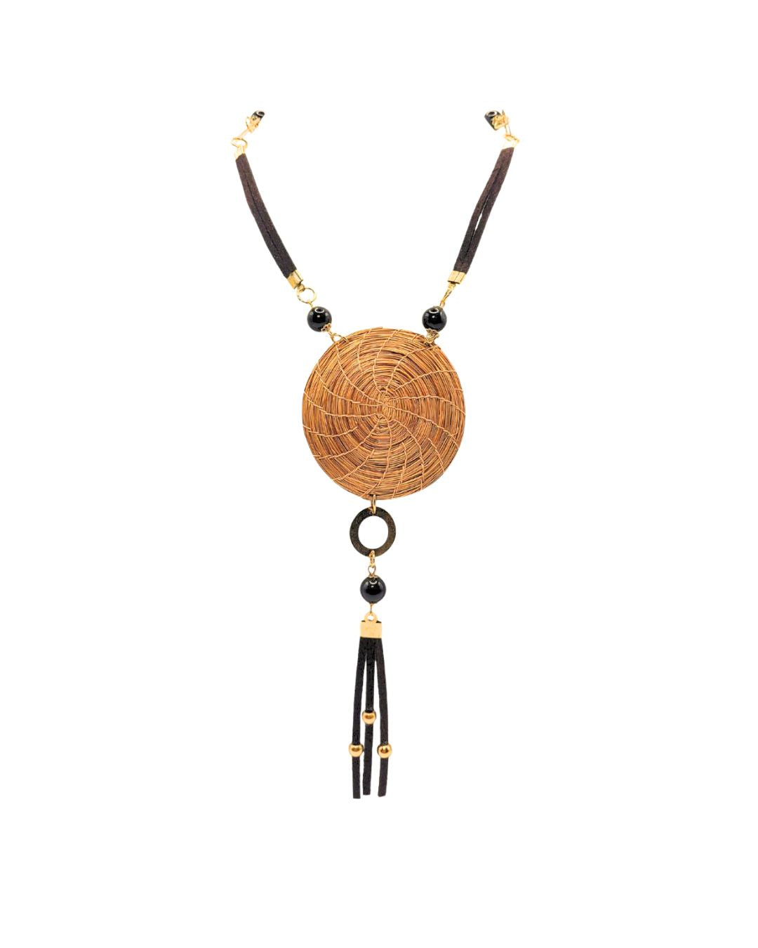 Eclipse Handcrafted Golden Grass Necklace
