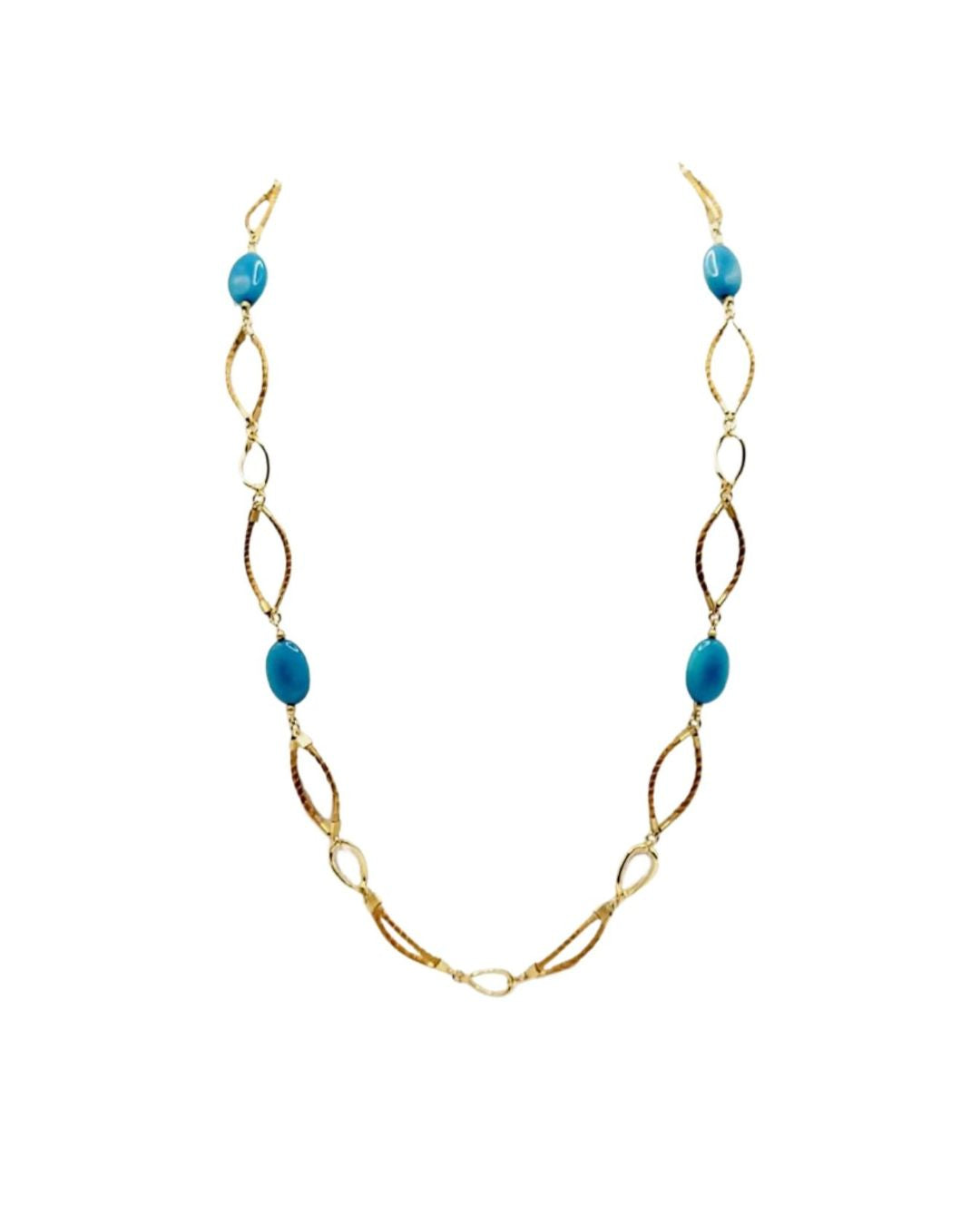 Golden Grass Necklace with Stones