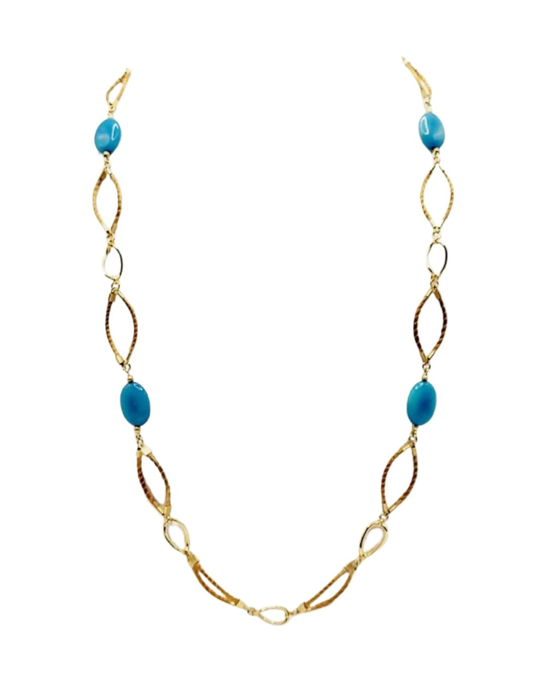 Golden Grass Necklace with Stones