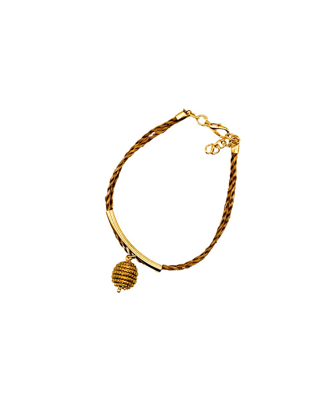 Golden Grass Bracelet with Ball