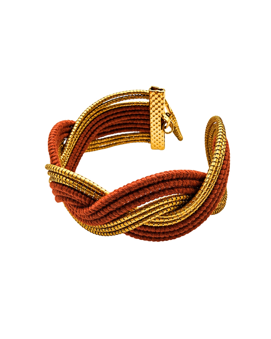 Golden Grass Braided Bracelet with Gold Details