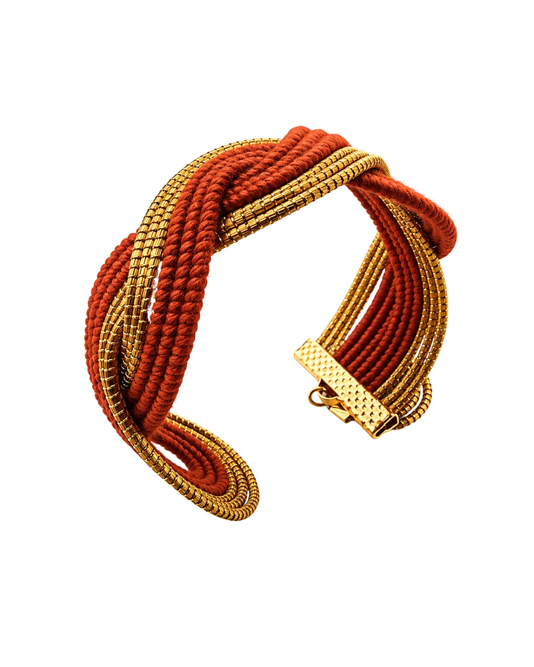 Golden Grass Braided Bracelet with Gold Details